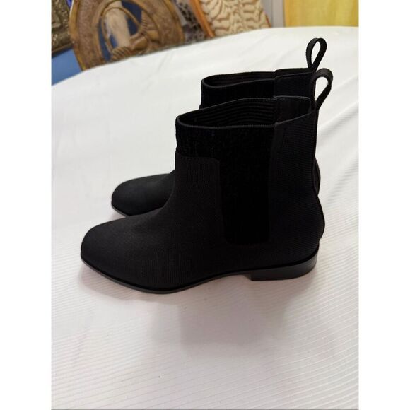 Vivaia Riley Pro Boots Black Knit Comfort Square Chelsea Bootie Sz 41.5 US 10.5 - Picture 2 of 11
